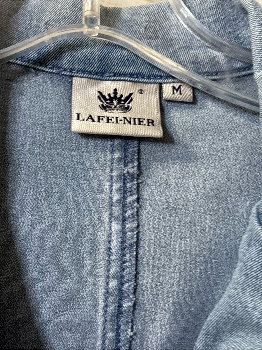 Women's Y2K Classic Light Blue Denim Fitted Coastal Grandma BlazerJacket Size M - Picture 6 of 7